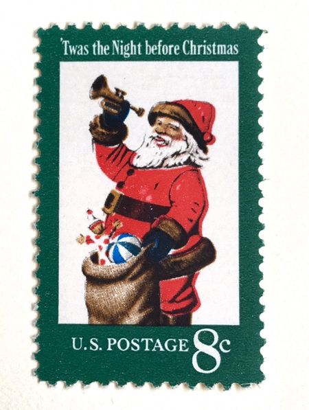 100 Vintage Santa Postage Stamps Unused Vintage 8 Cent Christmas Stamps for Mailing Holiday Cards